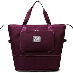 anaant 40 Cm Imported Travel Duffle Bag, Expandable Folding Travel Bag for Women, Lightweight Waterproof Carry Weekender Overnight Luggage Bag for Travel Pink (Wine)-picture-15