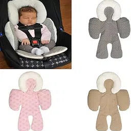 SAZDEKOR® Soft Cotton Baby Car Seat Stroller Cushion Pad Pushchair Mat Khaki|Double Pompom Baby Hat|Dancing Toy|Toy for Baby|Musical Toy|-image-47