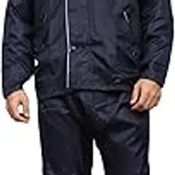 Black Rain Coat for Men Waterproof Raincoat with Pants Polyester Double Layer Rain Coat For Men Bike Rain Suit Rain Jacket Suit Inner Mobile Pocket with Storage Bag (Rainy 174)-image-79