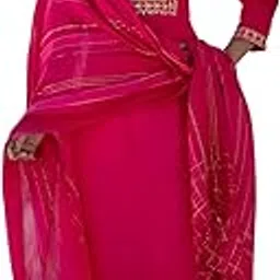 vredevogel Women's Embroidered Cotton Blend Kurta Pant Set with Chanderi Dupatta | Modern & Traditional Blend Ethnic Wear Set for Festive & Casual Outfit-picture-54