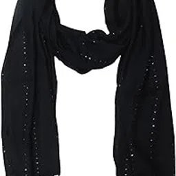 urban ladiiiz Solid Sequin Stole with Tassels for Women & Men – Soft Lightweight Rayon Fabric | Available in 10+ Colours-picture-49