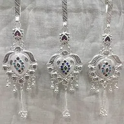 fluppy Decorative Oxidized Kamarband with Crystals, Heart Design, Hanging Bells Traditional Waist Chain for Women-picture-45