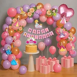 Party Propz Princess Theme Birthday Decoration Items - 83 pcs Princess Birthday Theme Decoration | princess Decoration For birthday Girls | Barbie Decoration item (Cardstock)-image-27