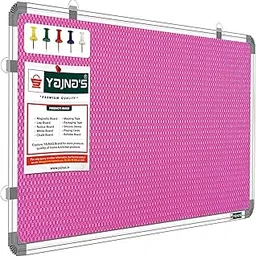 YAJNAS® 3x4 Feet Premium Material Pink Color (YPNP9012001) Notice Board/Soft Board/Bulletin Board/Pin-up Display Board with 50 Pins for Study Room, Office, School & Home Use-image-30