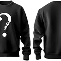 Question Mark Unisex Cotton Sweatshirt, Black, 320gsm Brushed Loopknit, Ultra Soft Pre-Shrunk Fabric, 88% Cotton 12% Polyester, Multiple-picture-42