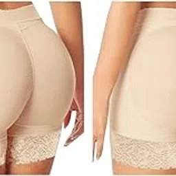 palay Hip Pads for Women Underwear Butt Lifter Panties High Waist Invisible Body Shaping Lifting Enhancer Shorts M Beige 2PCS image 1