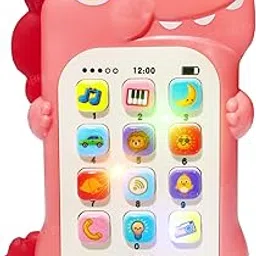 FunBlast Cartoon Musical Mobile Phone for Kids, Mobile with Light & Sound Toys for Babies | Educational Toys for Kids 3+ Years/Boys/Girls-1 Unit (Dino-Peach)-picture-10