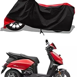 All Weather Bike Cover for VIDA V2 Plus Scooty Bike Cover with Water-Resistant and Dust Proof Premium 190T Fabric_Red Stripe-picture-13