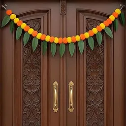 Party Propz Mango Leaves Toran for Main Door - 1Pc, 3ft Diwali Lotus Toran for Main Door Entrance, Main Door Toran for Home, Diwali Decoration for Home Decor, Toran for Decoration, Pooja Room Decor-image-91