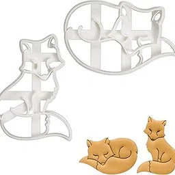 Set of 2 Fox cookie cutters (Designs: Fox Sleeeping and Sitting), 2 pieces - Bakerlogy-picture-27