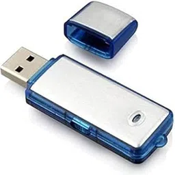 RENMAX 8GB Digital Voice Recorder USB Flash Drive Voice Activated Recording Silver-Blue/Black - 1 Pc image 1