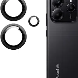 Amazon Brand - Solimo Camera Glass Lens Protector Ring for Xiaomi Redmi Note 14 Case Friendly with Edge to Edge Coverage and Easy Installation (Black)-picture-19
