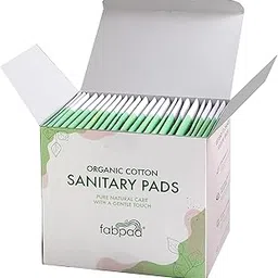 FabPad Organic Cotton Ultra Thin Rash Free Biodegradable Eco-Friendly Sanitary Pads Period Napkins with Disposable Cover (Medium Flow, Pack of 24)-image-5