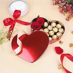 Heart-Shaped Metal Storage Box (Red) | Airtight Tin Container for Cookies, Biscuits | Multipurpose Decorative Box for Home Décor & Gifting | Ideal for Diwali, Rakhi, Valentine, Weddings-picture-20