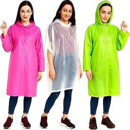 Rain coat for men waterproof, Disposable Raincoat Poncho with Hood Raingear Travel Rainsuit Barsaati Water Resistant Rainwear for Men Women (Random, Pack of 1) image 1