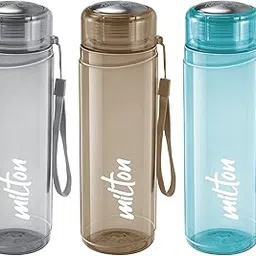 MILTON Hector 1000 Pet Water Bottles, Set of 3, 1 Litre Each, Assorted, Reusable Plastic Fridge Bottle, BPA Free and Leak Proof Bottles for Travel, Work-image-3
