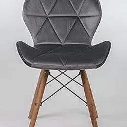 Finch Fox Eames Replica Modern Velvet Dining Chair for Cafe Chair, Side Chair, Living Room Chair in Dark Grey Color-image-53