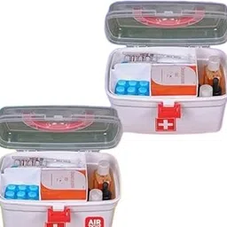 Medical Storage Containers Medicine Box nizer Home Emergencies Pill Case with Compartments and Handle Multi-Purpose Box, Multi Utility Storage with Handle BPA Free Detachable Tray an (17 -P1263)-picture-19