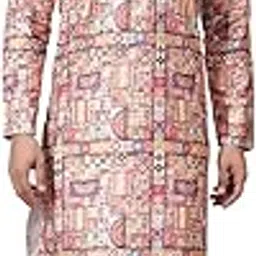 rare camel Men's Chickenkari Ethnic Wear Kurta Pajama Set | Stylish Cotton Kurta Set for Men, Classic Fit for Weddings and Festive Occasions (2420)-picture-15
