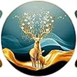 Masstone Crystal Embedded High Gloss Mirror Finished Surface Golden Slim Frame with Hook, 45x16 Inch Large Size, Pack of 3 Panel Painting, For Home/Office/Hotel (1645-23114)-picture-16