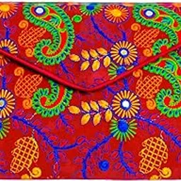 sutliyan Ravishing Handmade Embroidery Regular Velvet Clutch (8 * 12 Inch)-picture-33