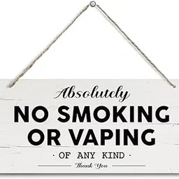 rdejxgvl Absolutely No Smoking Vaping Sign, Rustic Wood Sign, Decorative Hanging Wall Plaque Wood Sign, Wall Decor Art, Airbnb Sign, Airbnb Essentials for Hosts, No Smoking Sign for Home Office Business-picture-60