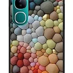 NDCOM for Vivo Y300 Back Cover | Premium Vivo Y300 Cover | Stylish Protection for Vivo Y300 5G Back Cover Colourful Stone Printed Metal Case-picture-30