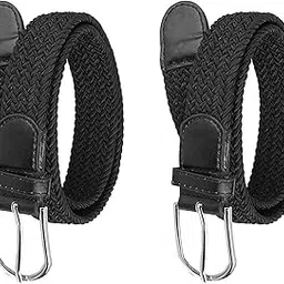 Women's Stretchable Braided Cotton Belt (Black, Free Size) -Pack of 2-image-19