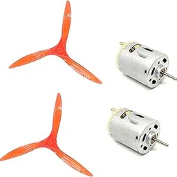INVENTO 2Pcs 6V - 12V DC Toy Hobby DC Motor 27x33mm + 5 inch 3 Blade Fan Propeller Prop Shaft DC Motor Hobby DIY Science Projects-picture-47