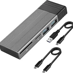 UJEAVETTE M.2 NVMe SATA SSD Enclosure M.2 SSD Case 10 Gbps 6Gbps Compact for PC Phone Gray-picture-10