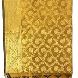 EUPHORIA Handwoven Banarasi Silk Dupatta with Golden Zari Work | Women's Indian Traditional Ethnic Bridal Wear for Weddings and Festivals-picture-58