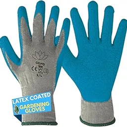 F8WARES 1Pair Gardening Gloves Latex Coated Cotton Garden Gloves for Gardening Work - Cut Resistant heavy duty gloves - Working gloves for Farming Agriculture - Must have for handling gardening tools image 1