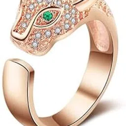 thrillz AD Studded Ring For Women Rose Gold Leopard Designs Stunning Adjustable Ring For Women Girls Valentine Gift For Wife Girlfriend Fashion Jewellery Ring-picture-30
