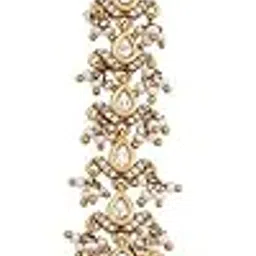 kushal's Fashion Jewellery Ruby Victorian Plated Ethnic Kundan Tikka - 413803-picture-25
