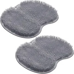 SZZYXD 2PACK Shower Foot Scrubber Mat Back Washer Back Exfoliating Bath Wash Pad Wall Mounted Slip Suction Cups Foot Scrubber for Use in Shower Cups Foot Cleaner for Men and Women, Gray&gray (5212)-image-28