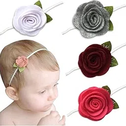Babymoon Baby Headbands Flower, Cotton Hairbands for Newborns and Toddlers, Pack of 4 - Multicolor-image-46