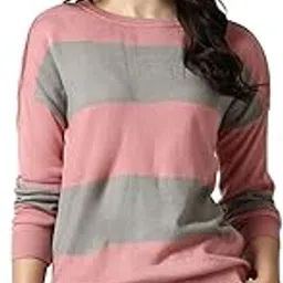 van heusen Women's Round Neck Striped Regular Fit Sweater| Full Sleeve Ribbed Hem Casual winterwear-picture-34