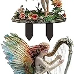 Bnf®Fairy Landscape Garden Stake 2D Gift Acrylic Flowerbed Flower Pot Decoration 24.6cmx30cm|Home & Garden | Home D©cor |1x Garden Landscape Elf Fairy Stake-picture-24