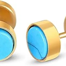 kanak jewels Men's Earring & Women Earring Fashion Multi jewelry Valentine Platinum Black Blue Golden Silver Surgical Plug Hoop Ear piercing Studs stainless Steel Jewelry Stylish Fancy casual Tops KJNT2-picture-13