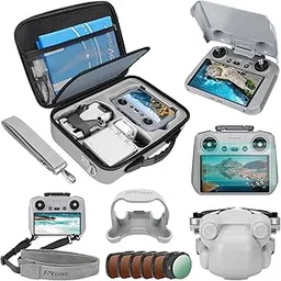 FPVtosky Mini 4 Pro Accessory Pack 7 in 1 Accessories Kit, Mini 4 Pro Carry Case, ND Filter Set, RC2 Sun Shade Cover Lanyard, Lens Cap Screen Protector Propeller Holder Strap for DJI Mini 4,Grey-picture-19