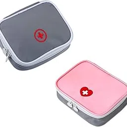 anb enterprise Portable Polyester First Aid Kit Pouch – Empty Emergency Survival Medicine Bag for Home, Office, Travel, Camping, and Sports – Mini Travel Medical Storage Pouch with Double Zippers-picture-39