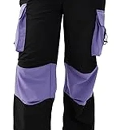 the souled store Parachute Pants: Pale Iris Men and Boys Elasticated Toggles Leg Closure Cotton Baggy Fit Parachute Pants-picture-33