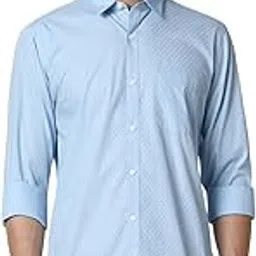 peter england Men's Slim Fit Casual Shirt |100% Cotton | Micro Ditsy Print| Full Sleeve-picture-58