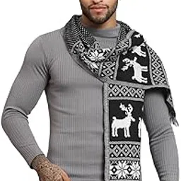 ravaiyaa - attitude is everything Deer Pattern Muffler Winter Woolen Scarf Men's Casual Soft And Warm Maffler70 x12-picture-55