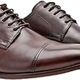 Mens Formal Toe Cap Derby Leather Shoes-image-4