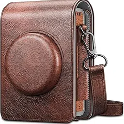 Fintie Protective Case for Fujifilm Instax Mini EVO Camera - Premium Vegan Leather Bag Cover with Removable Adjustable Strap, Vintage Brown-image-8
