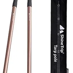 LOSA Poles 2Pcs Solid Telescoping Tarp Pole Aluminum Alloy 4-Section Tent Rod Champagne-picture-28