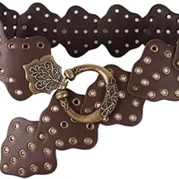 mippo Women's Irregular Rivet Belt Decorative Wide Waist Seal for Skirts, Sweaters Suits image 1