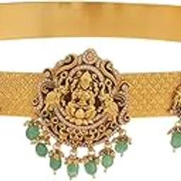 kushal's fashion jewellery Ruby-Green Gold Plated Ethnic Antique Belt/Kamarband - 425959-picture-28