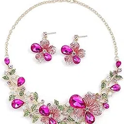 shining diva fashion Necklace Jewellery Set for Women Latest Stylish Design Fancy Crystal (16948s)-picture-23
